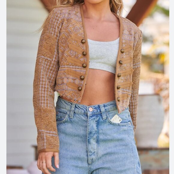 Free People Blouson Juliette Cropped Jacket M NWOT - Picture 2 of 7